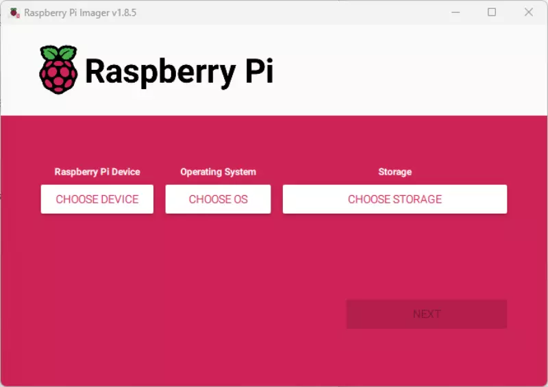 pi imager tool home screen screenshot